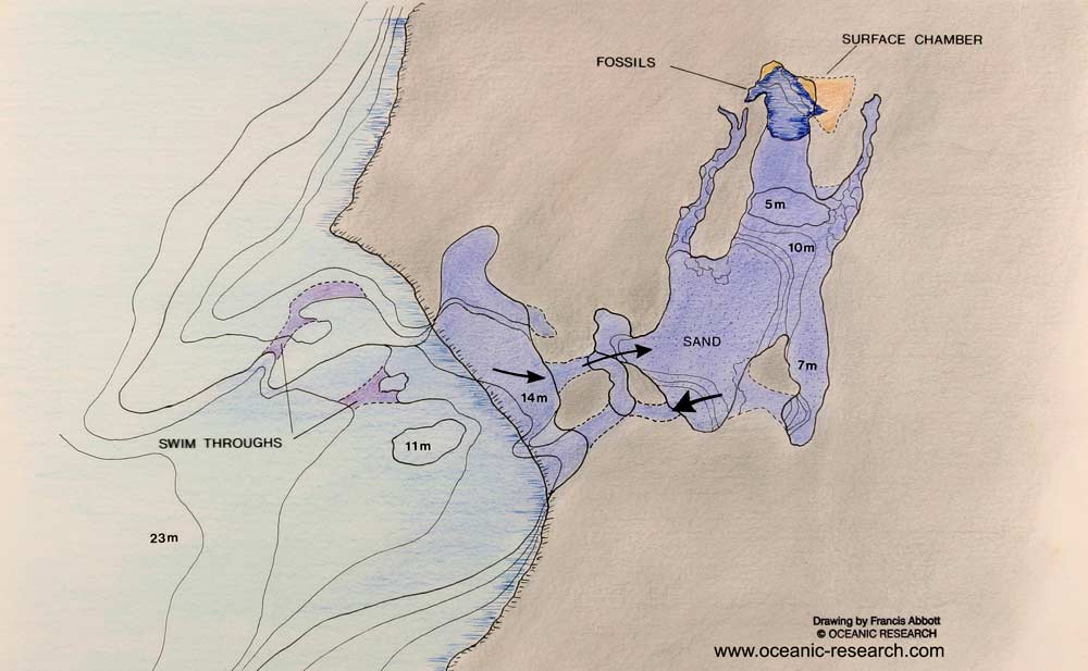 Mapa de profundidades Menorca, Map of depths Menorca