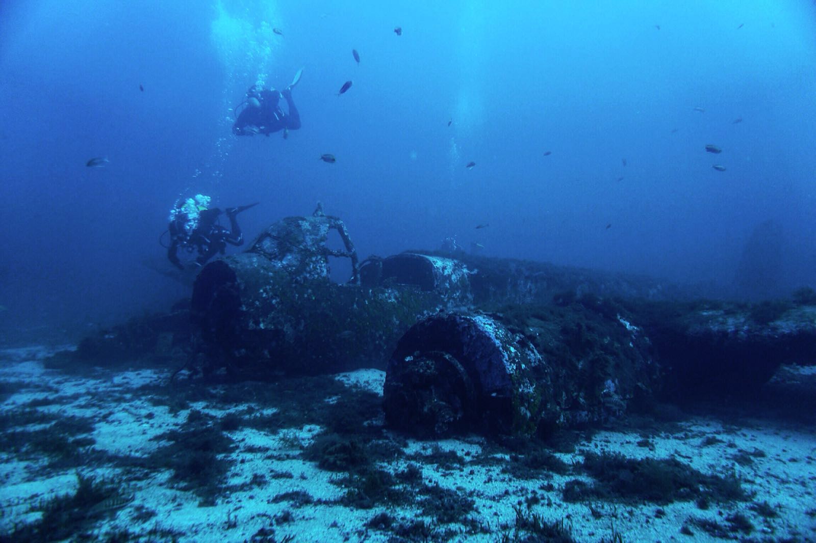 inmersión avión sumergido, Menorca, Immersion submerged plane, Menorca